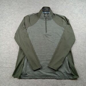Adidas Pullover Mens XL Green Golf 1/4 Zip Long Sleeve Stretch Top DZ6340